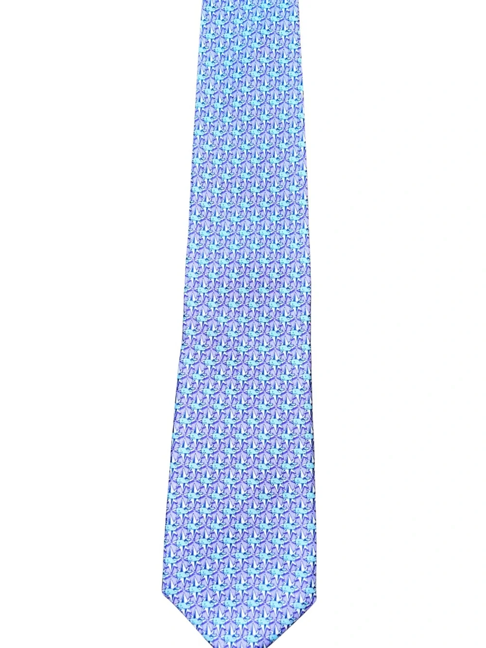 Vineyard Vines Whale Silk Tie Purple Blue Geometric Made in USA